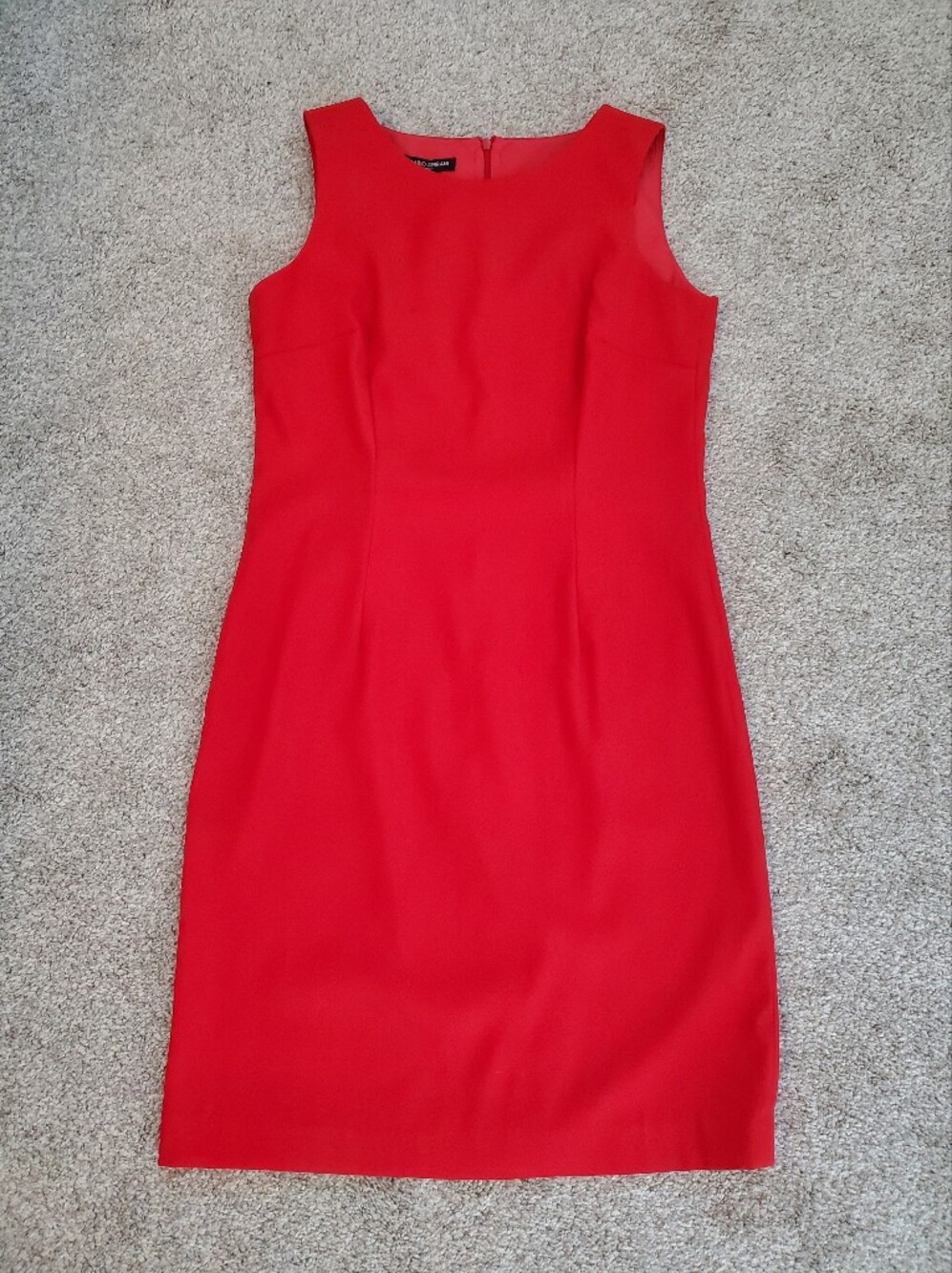 Classic Red Sheath Dress By Mario Serrani Italty  Sleeveless Work Dress